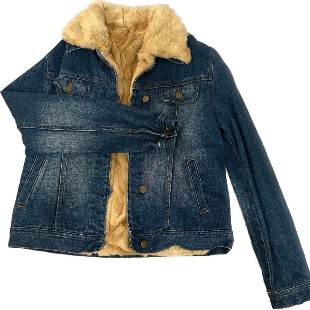 Alberto Makali fur lined denim jacket